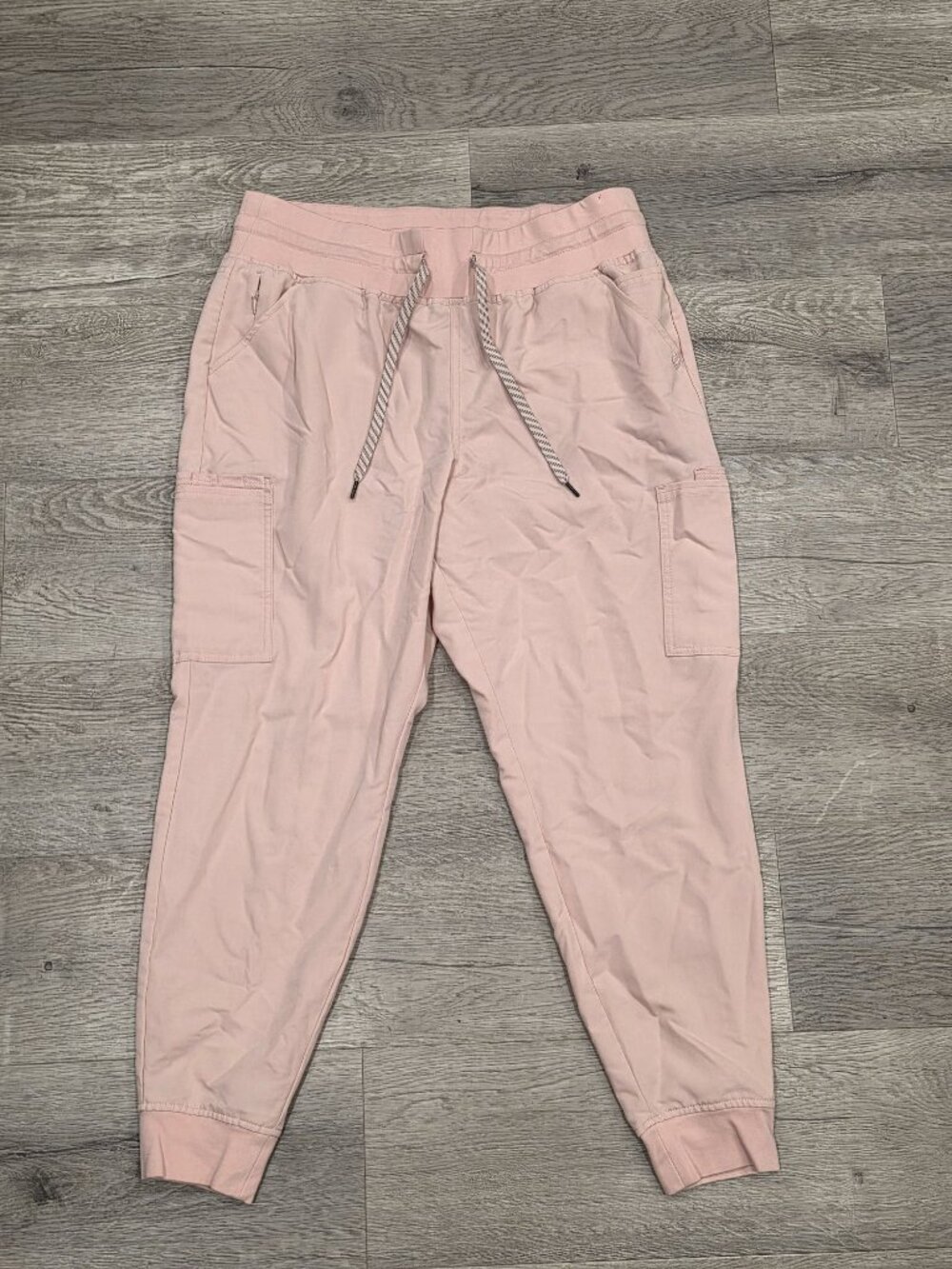 Jaanuu scrub Womens Pink Cargo Jogger Pants LP With Elastic Drawstring w Pockets